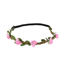 Rose Flower Elastic Headband Hair Wreath