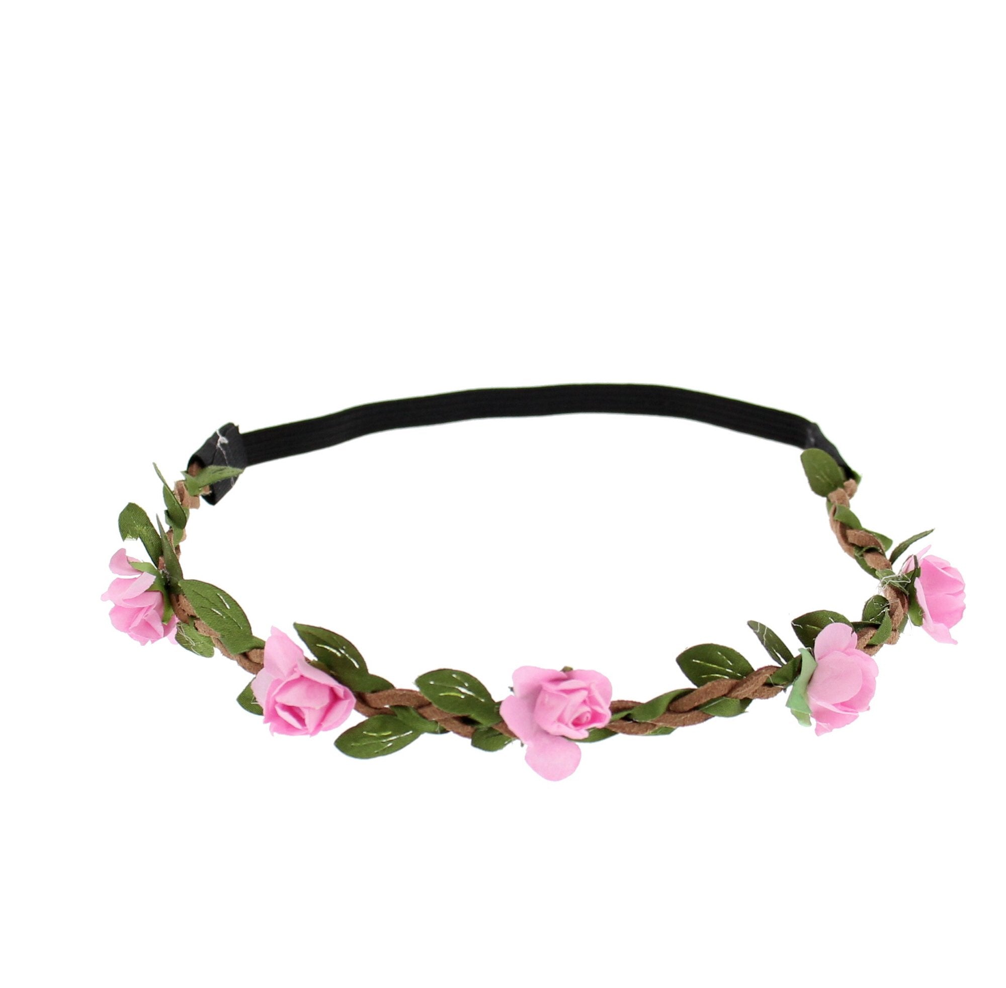 Rose Flower Elastic Headband Hair Wreath