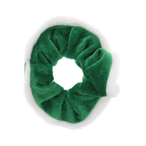 Velvet Christmas Scrunchies with White Fur