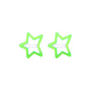 2 on a Card 5cm Assorted Neon Stars Epoxy Hair Snapclips