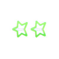 2 on a Card 5cm Assorted Neon Stars Epoxy Hair Snapclips