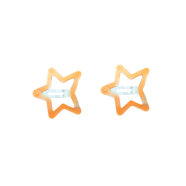 2 on a Card 5cm Assorted Neon Stars Epoxy Snapclips