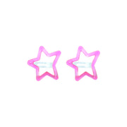 2 on a Card 5cm Assorted Neon Stars Epoxy Snapclips