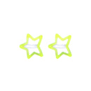 2 on a Card 5cm Assorted Neon Stars Epoxy Hair Snapclips