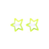 2 on a Card 5cm Assorted Neon Stars Epoxy Hair Snapclips