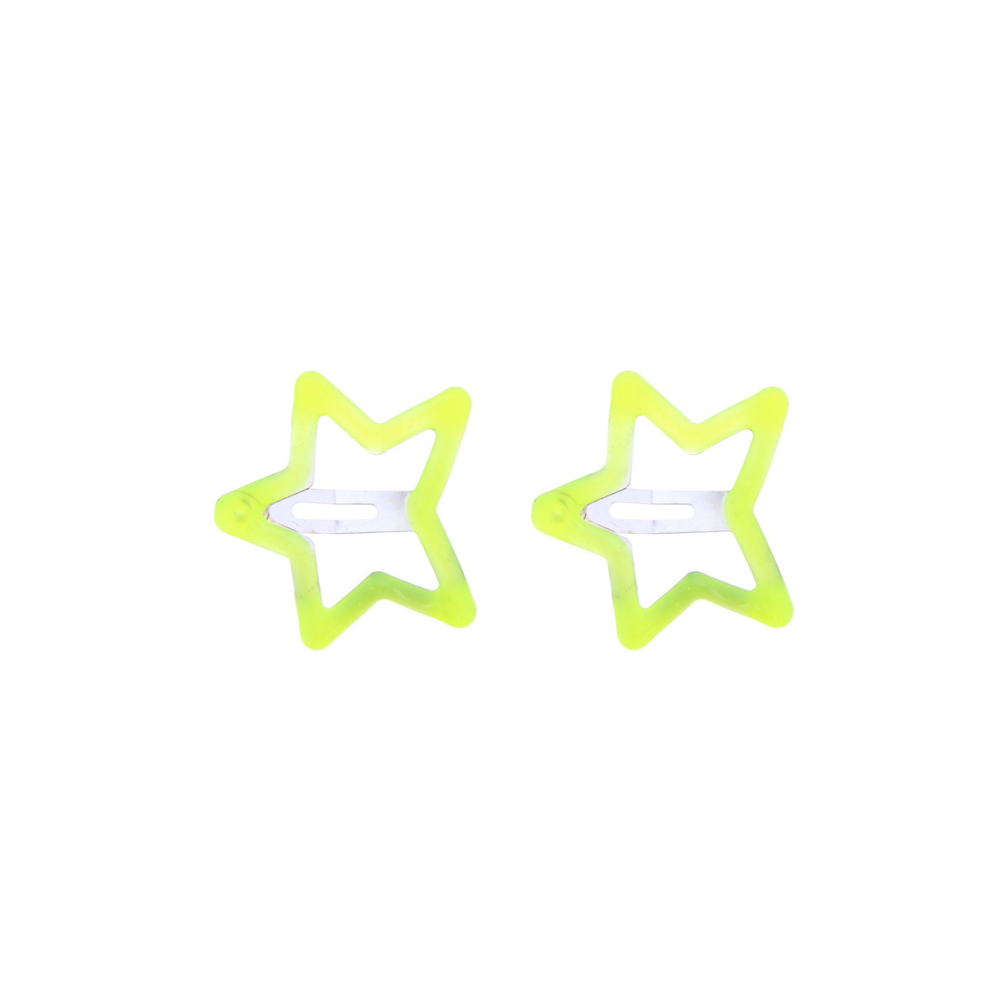 2 on a Card 5cm Assorted Neon Stars Epoxy Hair Snapclips