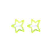 2 on a Card 5cm Assorted Neon Stars Epoxy Snapclips