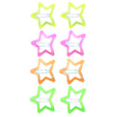 2 on a Card 5cm Assorted Neon Stars Epoxy Hair Snapclips