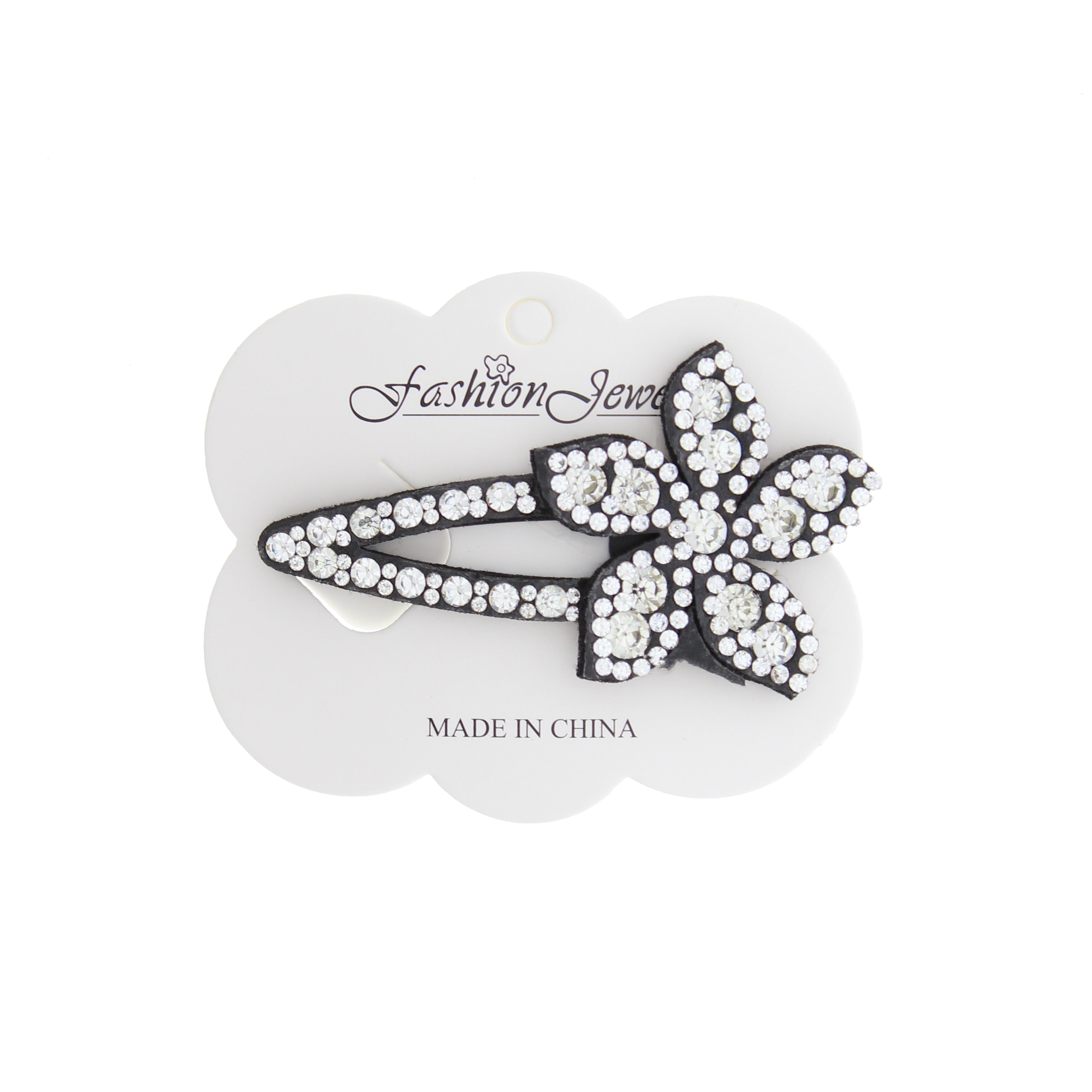 7cm Flower Stone Covered Hair Snapclips