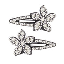 7cm Flower Stone Covered Hair Snapclips