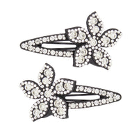 7cm Flower Stone Covered Hair Snapclips