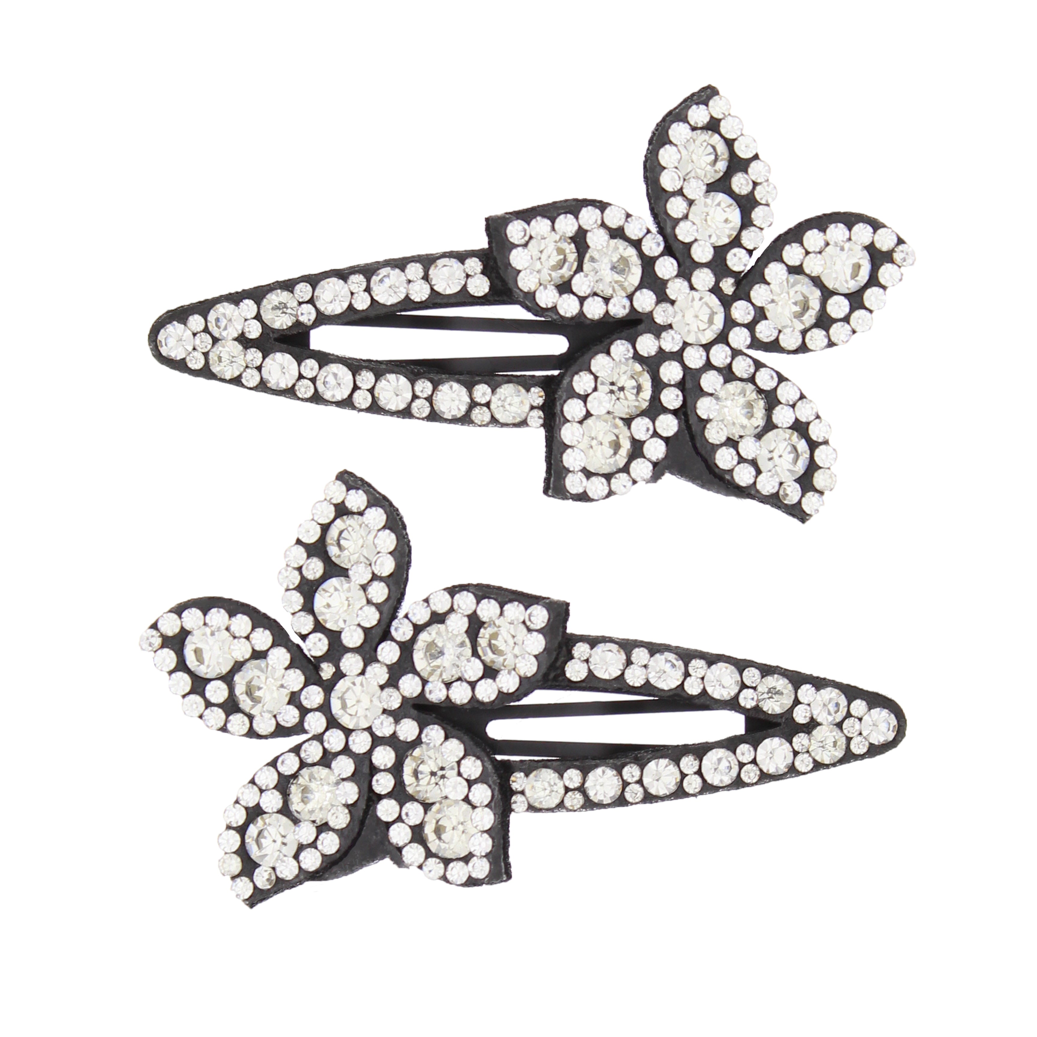 7cm Flower Stone Covered Hair Snapclips