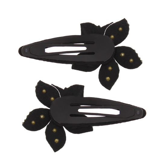7cm Flower Stone Covered Hair Snapclips