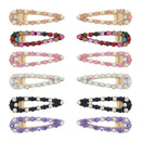 7.5cm Assorted Colour Stone Covered Hair Clips