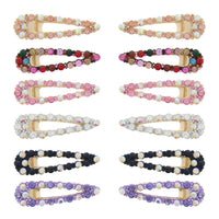 7.5cm Assorted Colour Stone Covered Hair Clips
