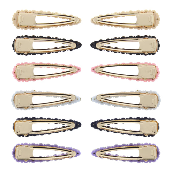 7.5cm Assorted Colour Stone Covered Hair Clips