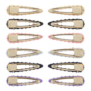 7.5cm Assorted Colour Stone Covered Hair Clips