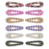 7.5cm Assorted Colour Stone Covered Hair Clips