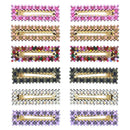 7.5cm Assorted Colour Stone Covered Rectangular Shaped Hair Clips