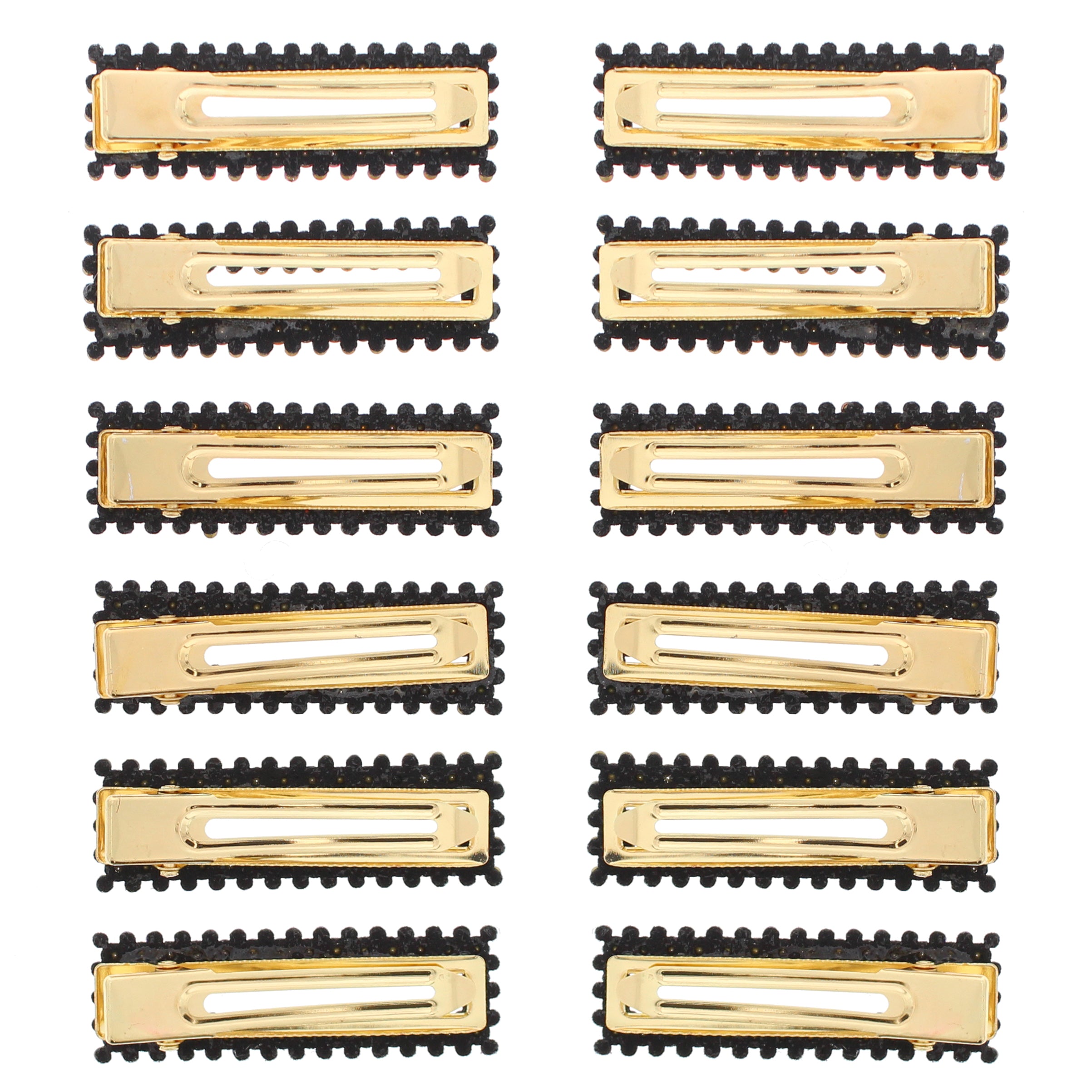 7.5cm Assorted Colour Stone Covered Rectangular Shaped Hair Clips