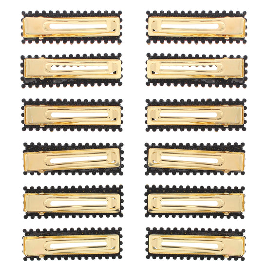 7.5cm Assorted Colour Stone Covered Rectangular Shaped Hair Clips