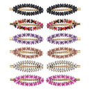 7.5cm Assorted Colour Stone Covered Oval Hair Clips