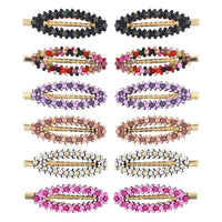 7.5cm Assorted Colour Stone Covered Oval Hair Clips