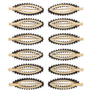 7.5cm Assorted Colour Stone Covered Oval Hair Clips