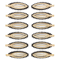 7.5cm Assorted Colour Stone Covered Oval Hair Clips