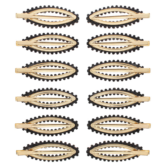 7.5cm Assorted Colour Stone Covered Oval Hair Clips