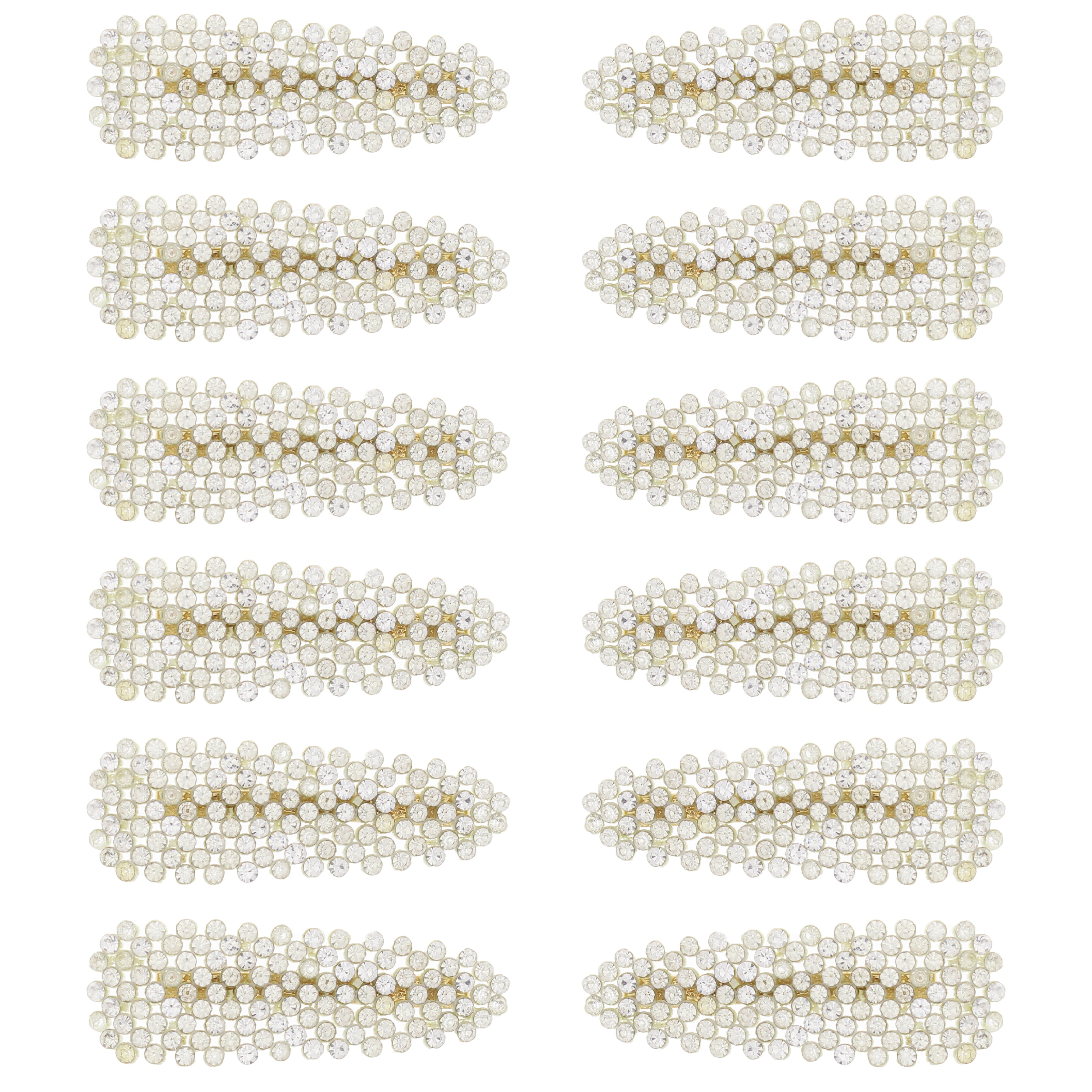 8cm Clear Stone Covered Hair Clips