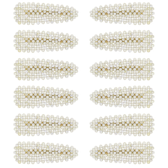 8cm Clear Stone Covered Hair Clips