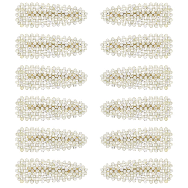 8cm Clear Stone Covered Hair Clips