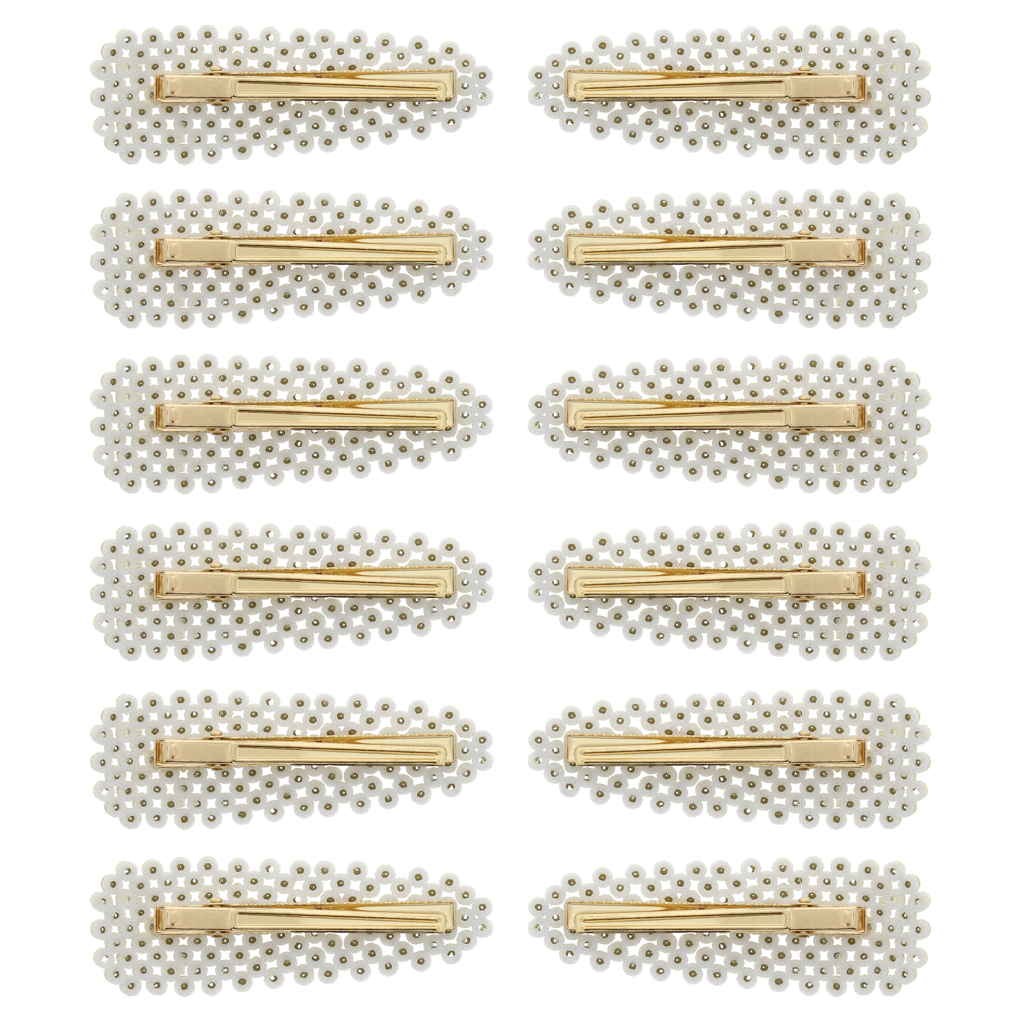 8cm Clear Stone Covered Hair Clips