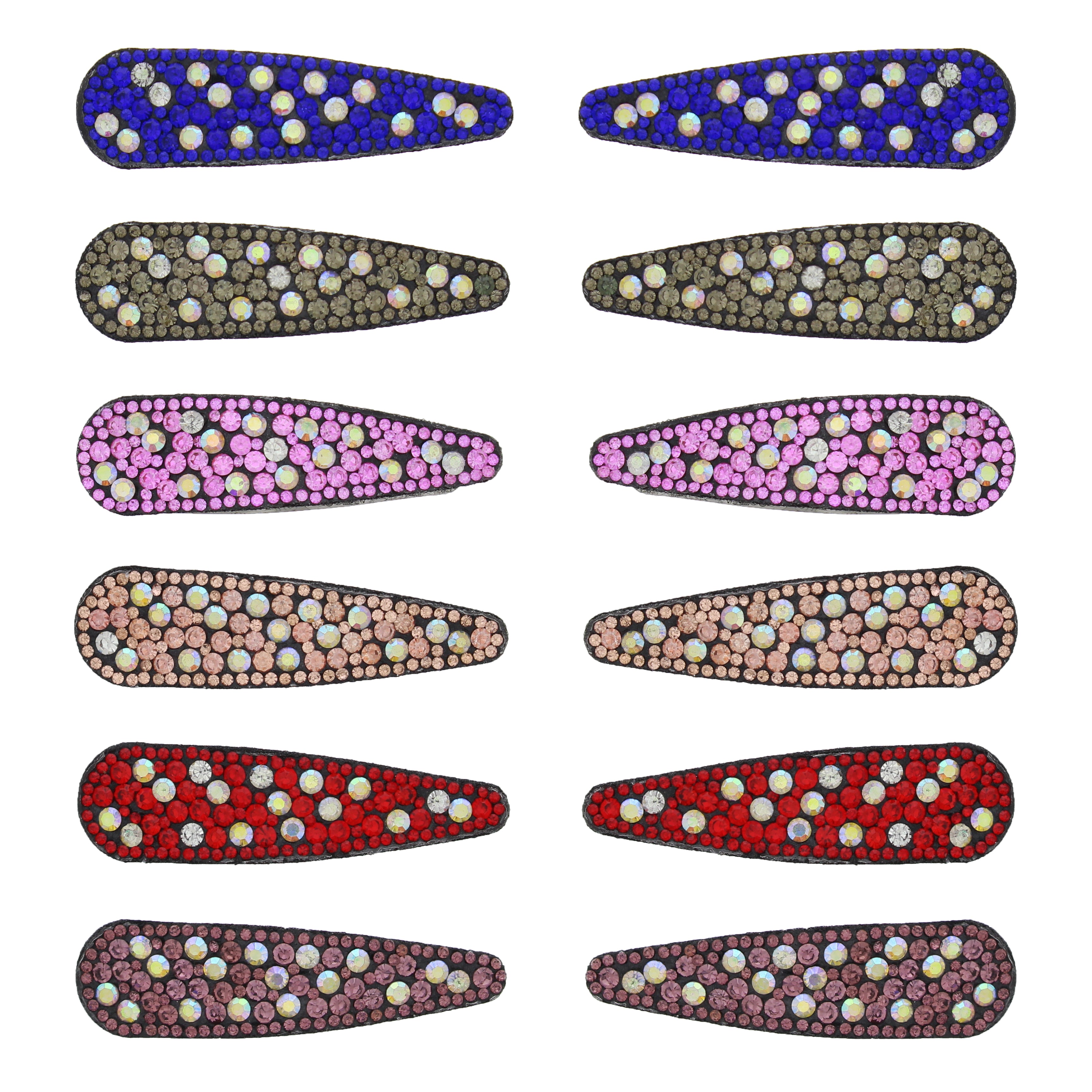 7.5cm Multicoloured AB Stone Hair Snap Clips