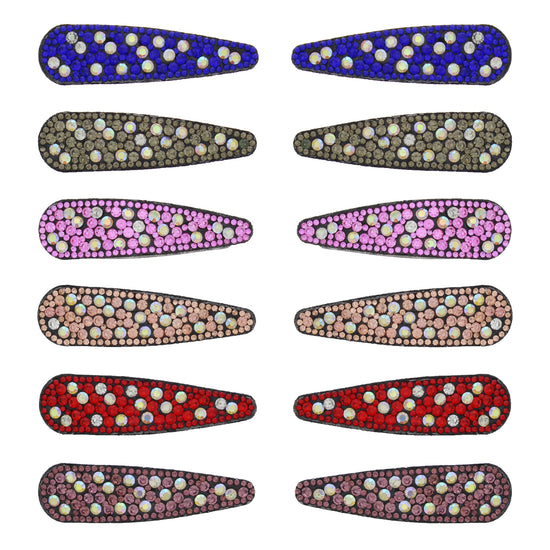 7.5cm Multicoloured AB Stone Hair Snap Clips