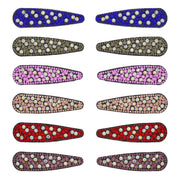 7.5cm Assorted Multicoloured AB Stone Covered Snap Clips