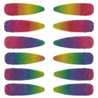 8cm Rainbow Stone Covered Concord Hair Clips