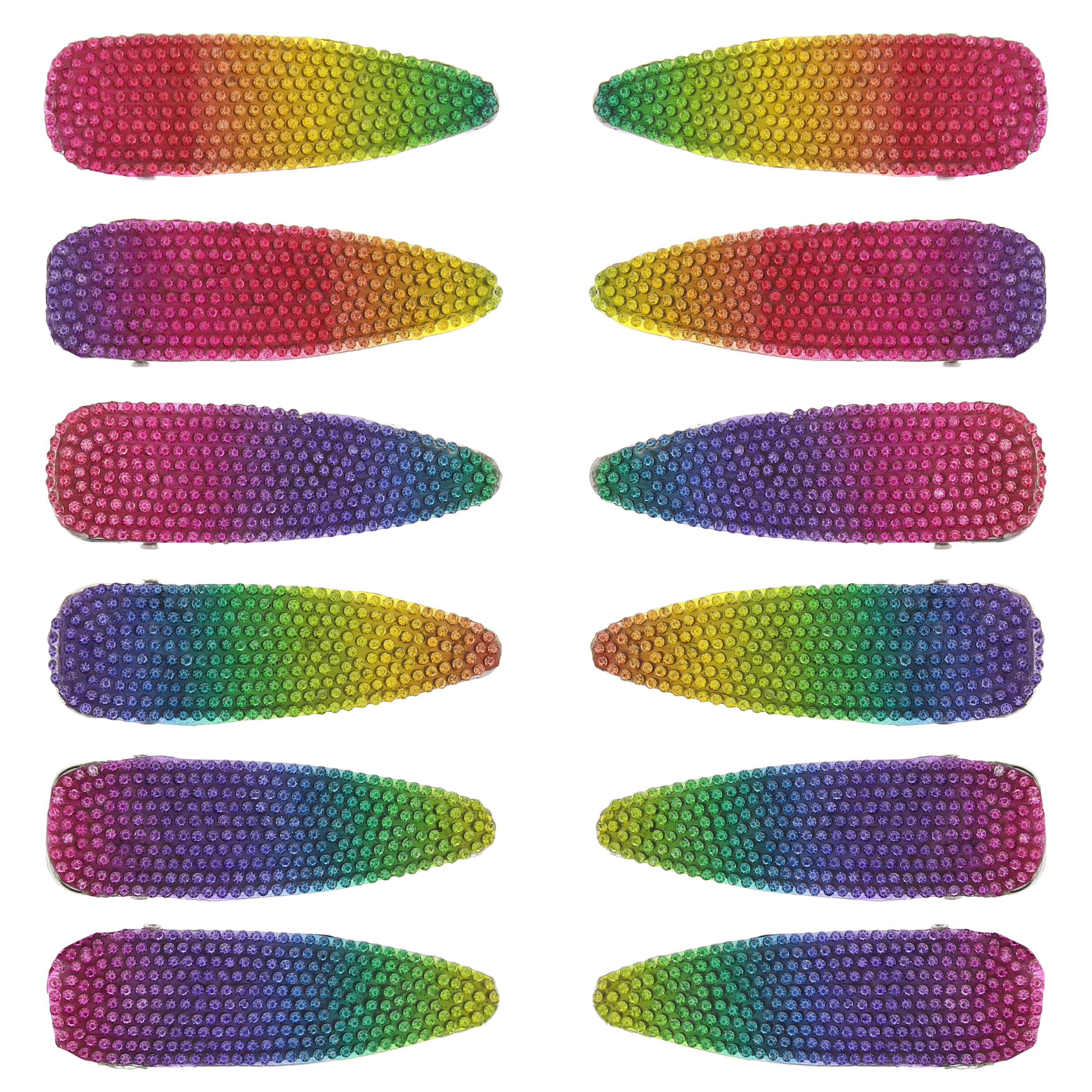 8cm Rainbow Stone Covered Concord Hair Clips