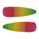 8cm Rainbow Stone Covered Concord Hair Clips