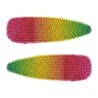 8cm Rainbow Stone Covered Concord Hair Clips