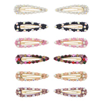 7.5cm Assorted Colour Stone Hair Snapclips