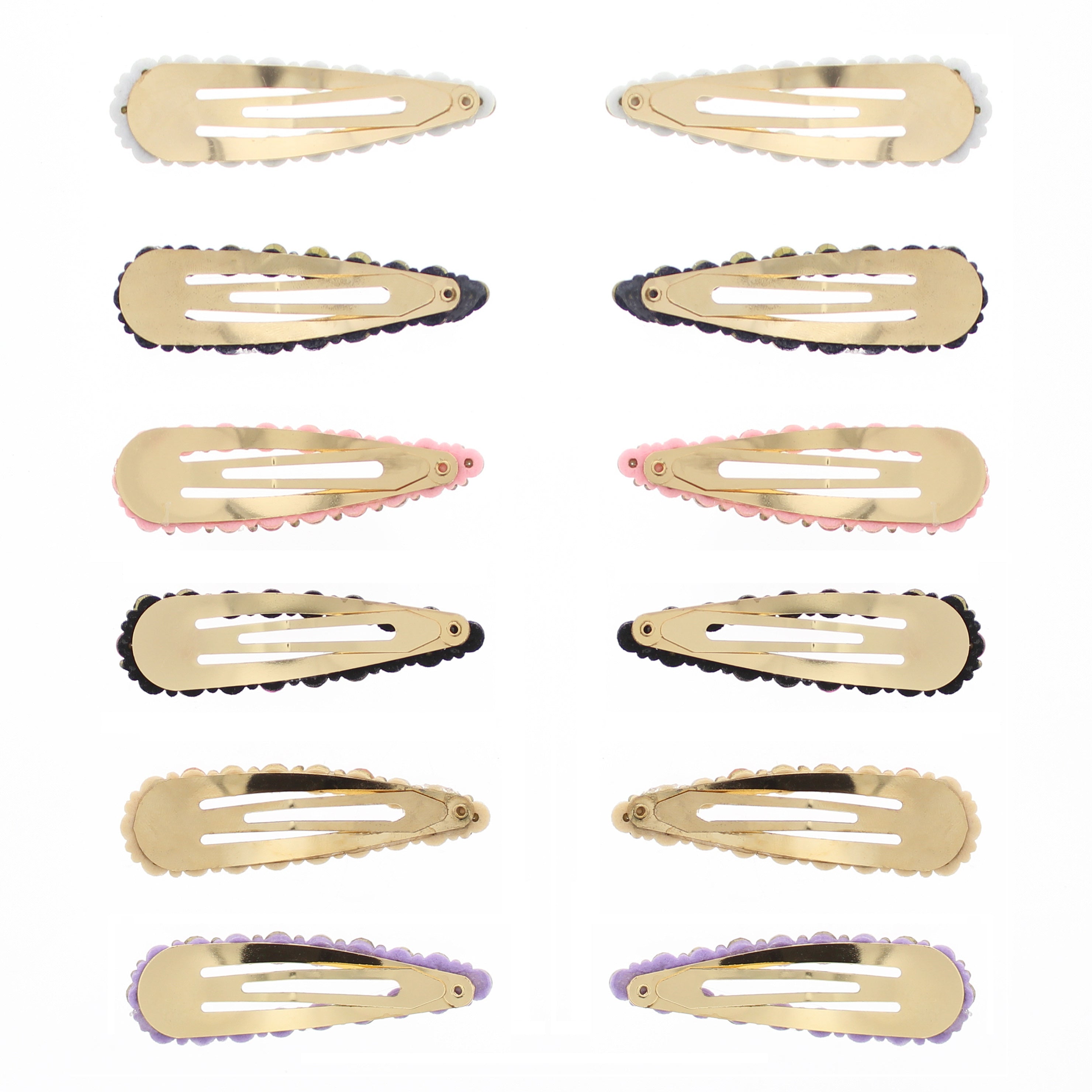 7.5cm Assorted Colour Stone Hair Snapclips