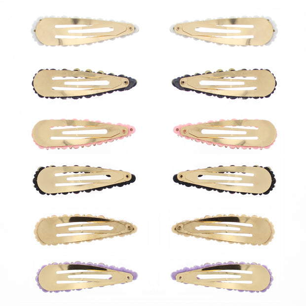 7.5cm Assorted Colour Stone Covered Snapclips