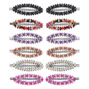 7.5cm Assorted Colour Stone Covered Oval Hair Clips