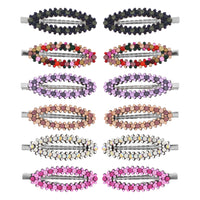 7.5cm Assorted Colour Stone Covered Oval Hair Clips