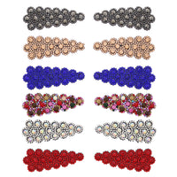 7.5cm Colour Stone Covered Rectangular Hair Snapclips