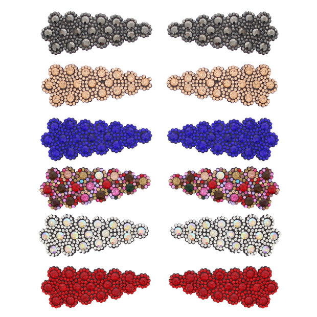 7.5cm Assorted Colour Stone Covered Rectangular Shaped Snapclips