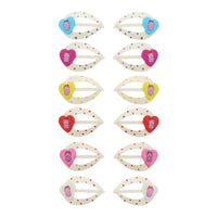 5cm Polka Dot Hair Snapclips with Cat Heart