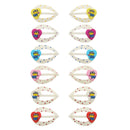 5cm Polka Dot Hair Snapclips with Caterpillar Heart